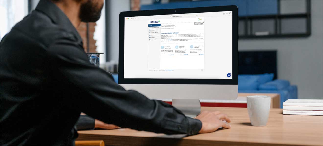 Man working on spreadsheet for client